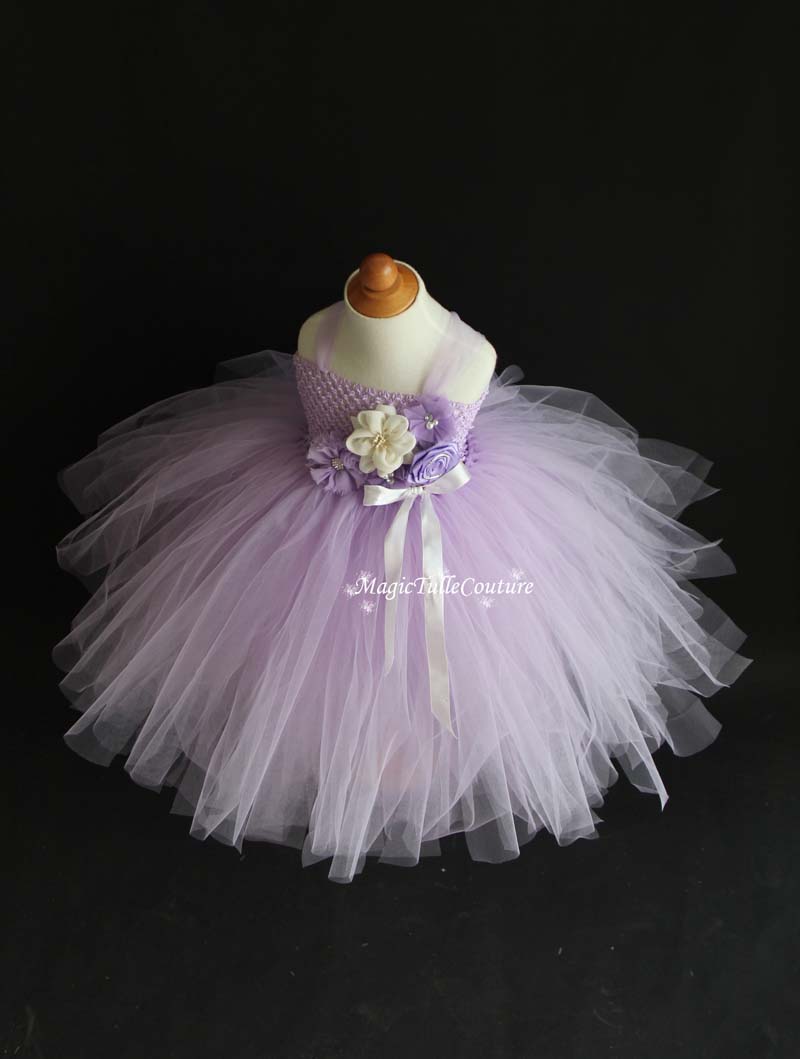 Lt. Purple Lavender Flower Girl Dress Tulle Dress Wedding Dress Toddler Dress, MagicTulleCouture