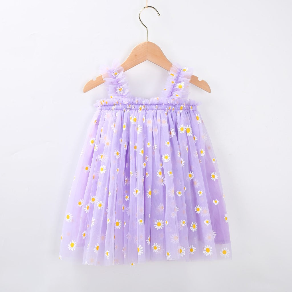 Spring Daisy Floral Tutu Dress for Cake Smash Outfit