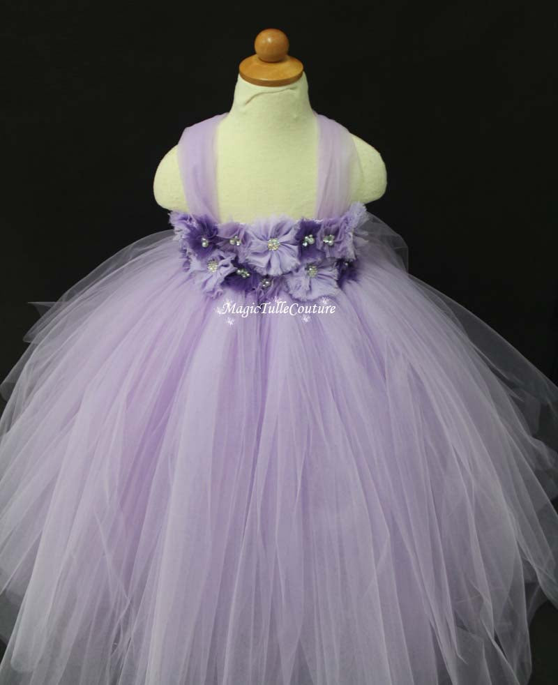 Lt. Purple Lavender Flower Girl Dress Tulle Dress Wedding Dress Toddler Dress, MagicTulleCouture