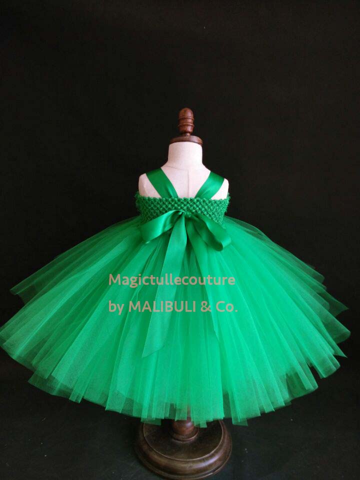 Emerald Flower Girl Tutu Dress for Weddings and Birthday Photoshoot, Toddler Tutu Dress, Magictullecouture