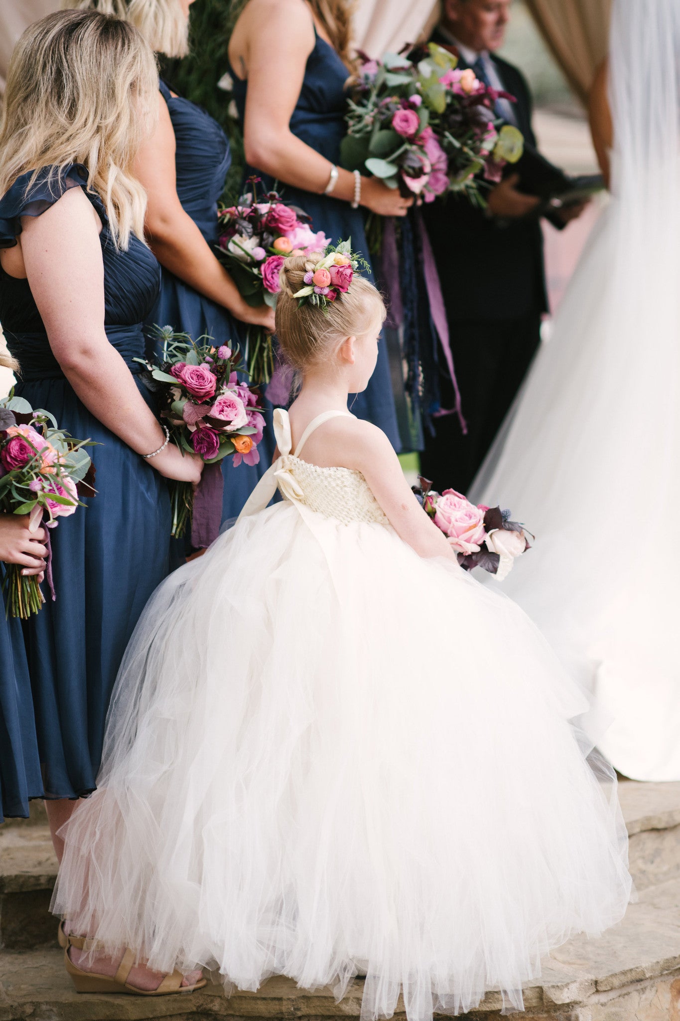 Ivory Flower Girl Tutu Dress Satin Straps-Wedding Dress Pageant Dress Toddler Dress Tulle Dress